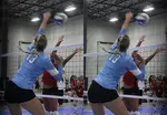 These 2 hitting terms are the spike volleyball definition of the word "kill" and the word "attack" used on the scoresheet used when a player scores a point. .  