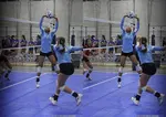 The overhand pass also known as the set is how the setter, usually the second player to contact the ball in a rally, gets the ball to a hitter for an attack.