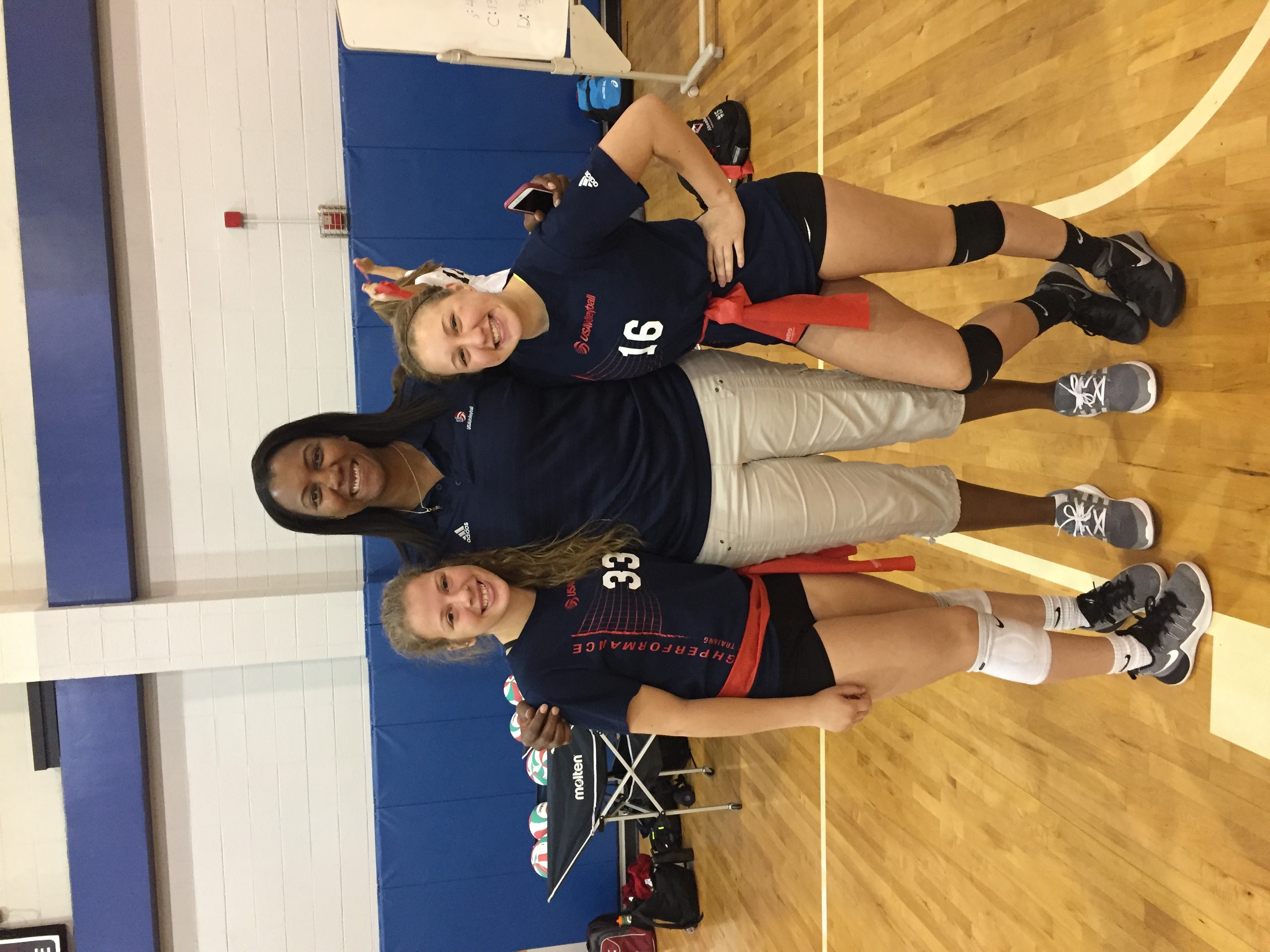 Volleycats Elite players Mya and Mia with 5-time Olympian and my former teammate Danielle Scott Arruda at the USA High Performance Tryouts in 2017