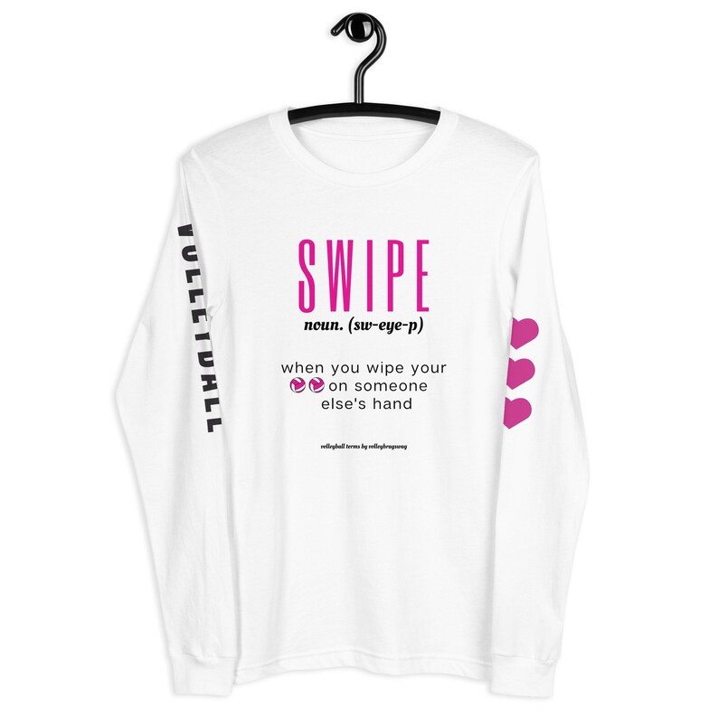 SWIPE (verb) When You Wipe Your Balls On Someone Else's Hands volleyball shirt. April Chapple, Launches a Hilarious Volleyball T-shirt Line With Fun Tongue-in-Cheek Designs sure to make players and enthusiasts laugh.