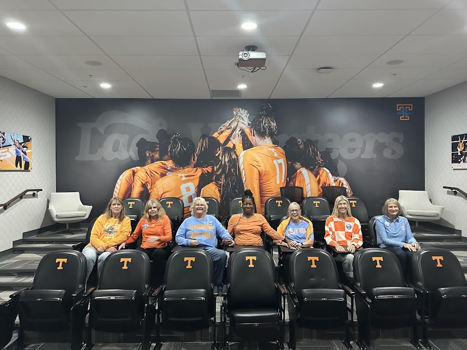 The 1984 SEC Champion team pic while seated in the Lady Vol volleyball video viewing room during UTK Champions weekend in the Joan Cronan Volleyball Facility on Nov 1, 2024