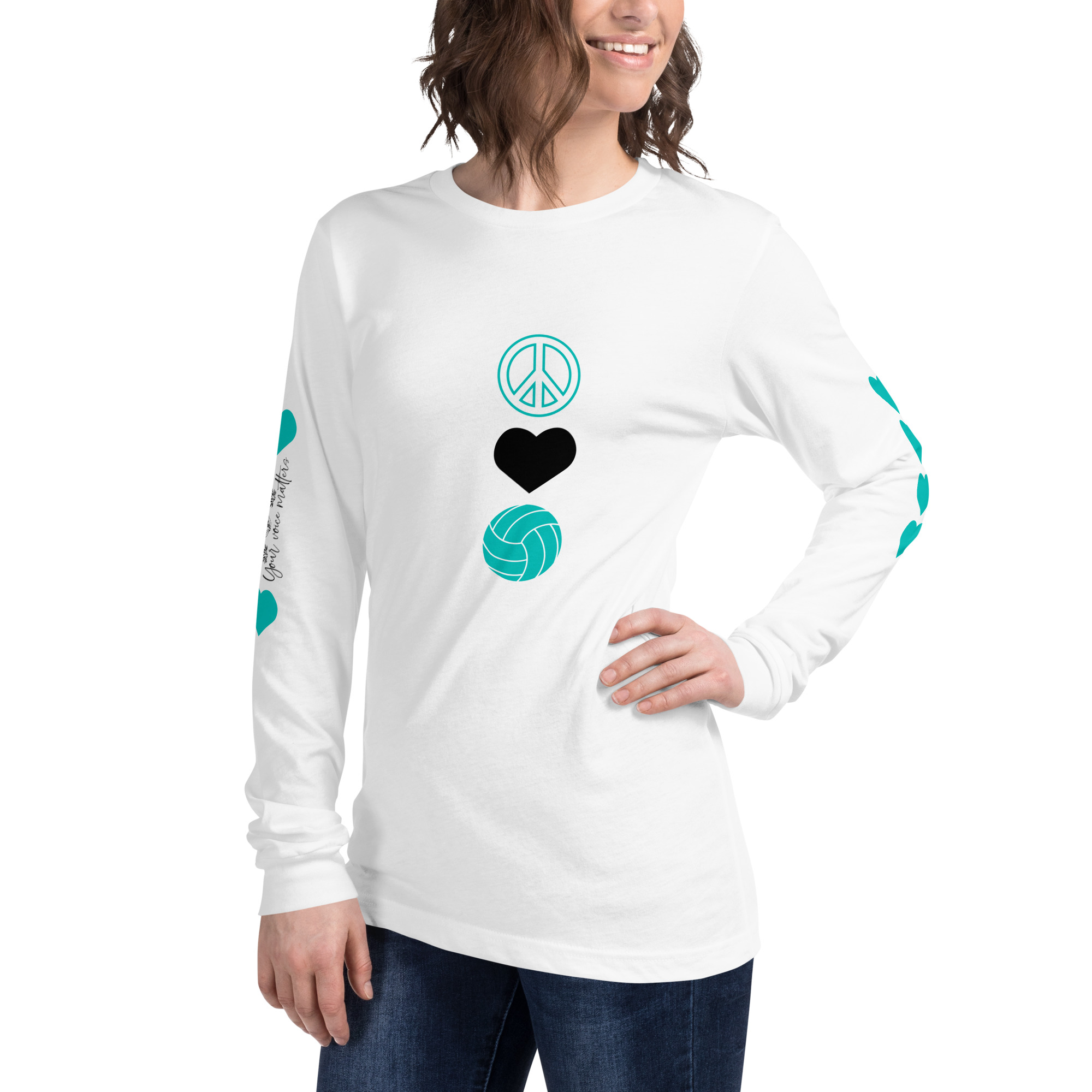 By creating shirts that offer motivational reinforcement, she ensures that athletes receive both a physical and mental boost when they wear them. The shirt’s long sleeves make it practical for volleyball players who are practicing in cooler environments, while the breathable fabric ensures comfort during intense workouts.