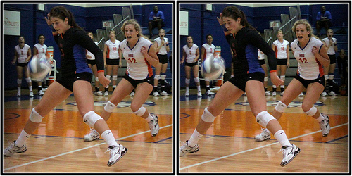 "Out" is another essential volleyball communication term that players use to indicate that the ball will land outside the court boundaries. (Houston Baptist players Calling The Ball out Michael E. Johnston photo)