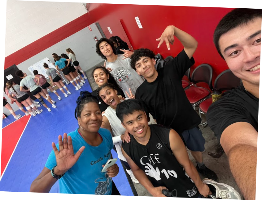 What sets me apart as one of the top private volleyball coaches in Las Vegas?
It's my hands-on experience with college-level players. Every summer, current college players return to train with me, trusting that I'll have them ready for their upcoming season.

(Breakfast club group Jacob, Liam, Kenny, Brooklyn, Anu