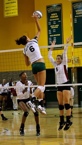 Learn how to hit a successful volleyball spike using the correct three or four step spike approach consistent hand contact, high reach and spike follow through. 