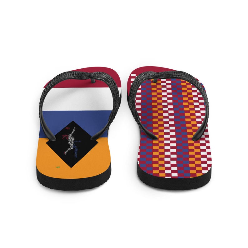 Dutch Flag Inspired Red and Blue Flip Flops by Volleybragswag available now in my ETSY shop!