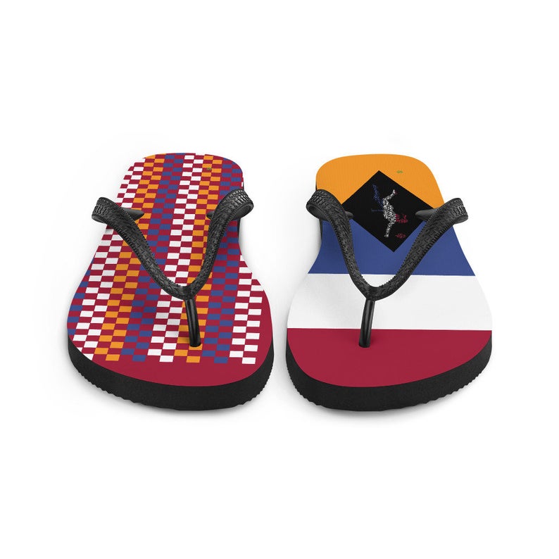 Dutch Flag Inspired Red and Blue Flip Flops by Volleybragswag available now in my ETSY shop!