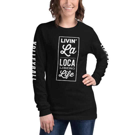 Long sleeve shirts for volleyball with cute libero volleyball quotes like...

Livin La Loca Libero Life available on Etsy at the Volleybragswag shop.