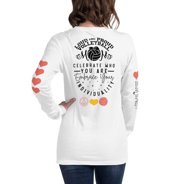 Short volleyball quotes and sayings like "Loud and Proud Volleyball Mom Celebrate Who You Are: Embrace Your Individuality" are a part of the Peace Love Volleyball Mom Shirt designs launched during the summer of the Paris 2024 Olympics by Vegas based Coach April Chapple.