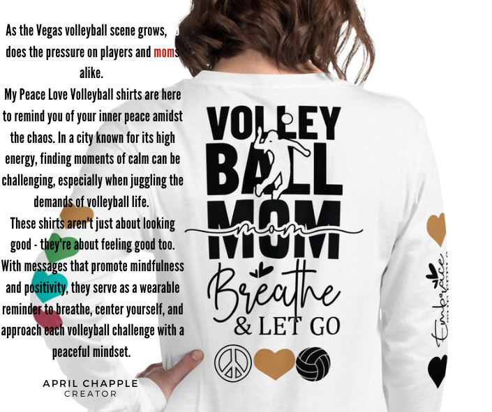 Vegas volleyball moms, are you feeling the pressure of our city's fast growing competitive scene? My Peace Love Volleyball mom shirts are created to inspire you