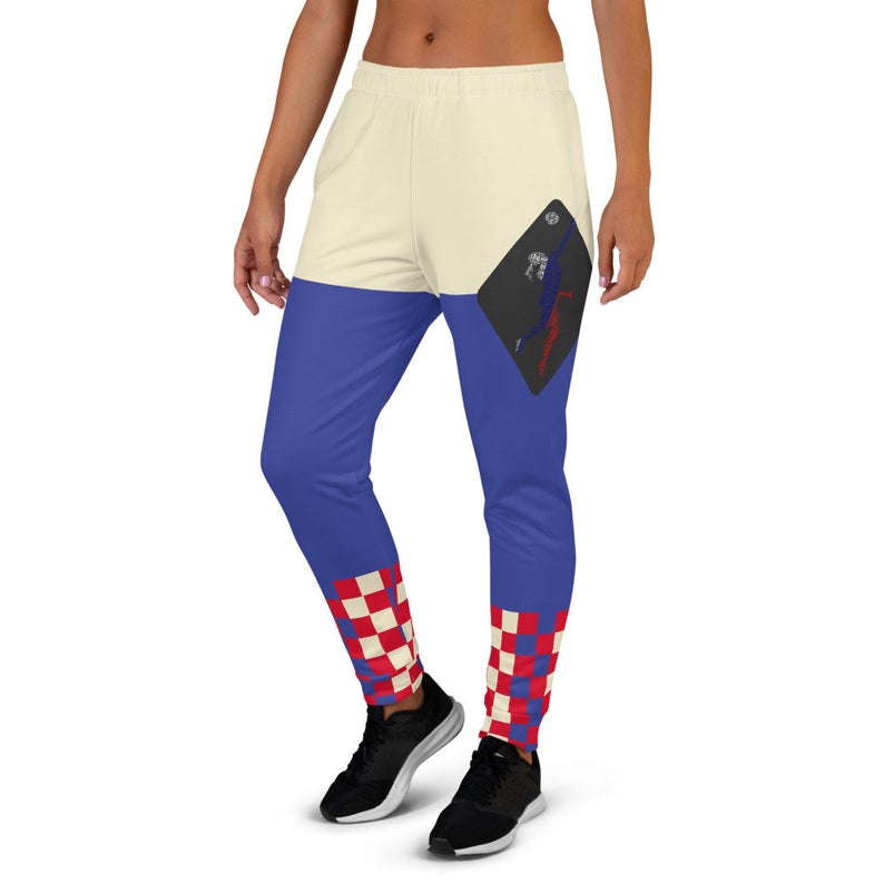 The Best Jogger Pants For Travel Are The Most Comfortable Sweatpants with Pockets with designs inspired by the Tokyo Olympics World flags..(Russia flag inspired joggers)..Click to shop on Etsy.