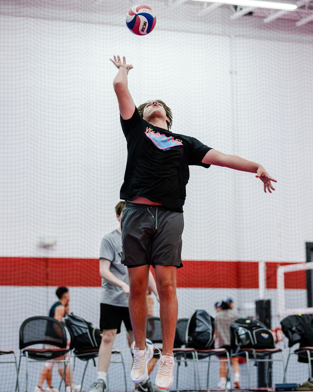 The volleyball jump serve used on high school varsity volleyball teams is either a jump float or a jump topspin done with a spike approach before the swing. 