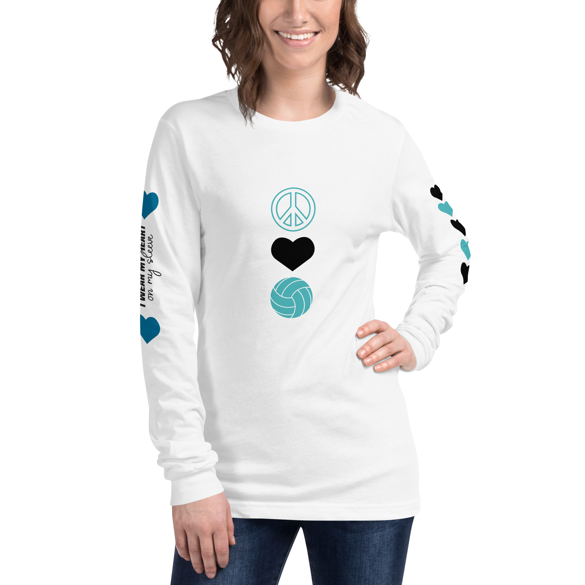 Brace yourselves for my newest launch: my irresistible line of Peace Love Volleyball long sleeve motivational volleyball shirt ideas for mom!