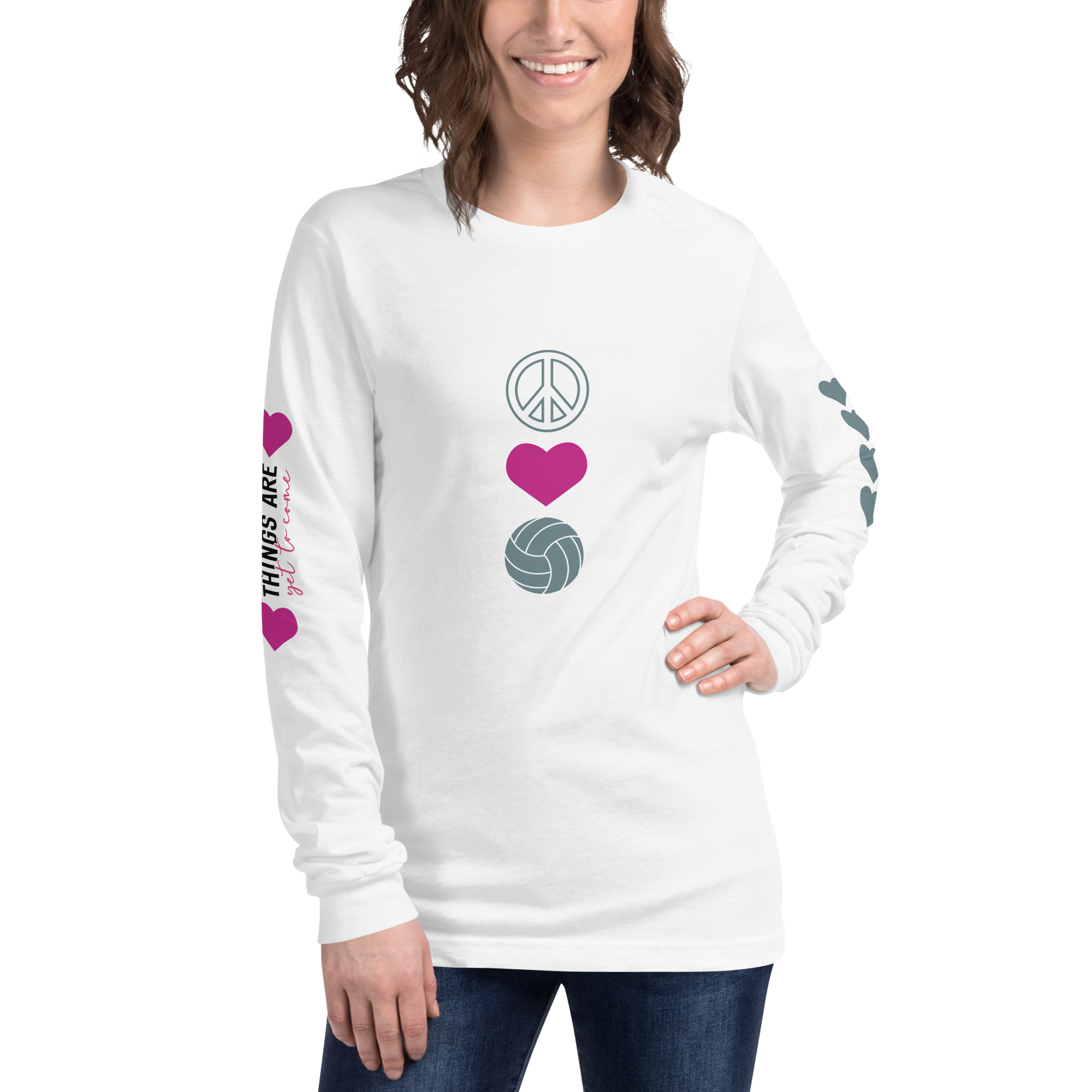 📣 Calling all volleyball moms! 🏐💖 Looking for the perfect gift to celebrate your love for volleyball? Look no further! 
Show off your volleyball mom pride with these clever, cute, and colorful shirts that feature three hearts on the sleeve, representing your unwavering support for your volleyball superstar.