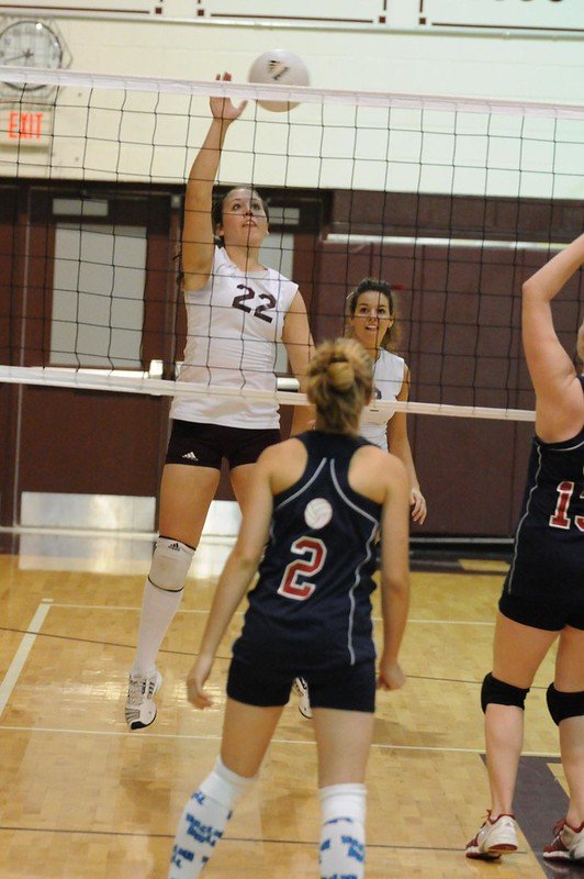 Check out these volleyball spike drills we do to practice scoring points against a two person block on the opposing team.(photo Dan Morgan)