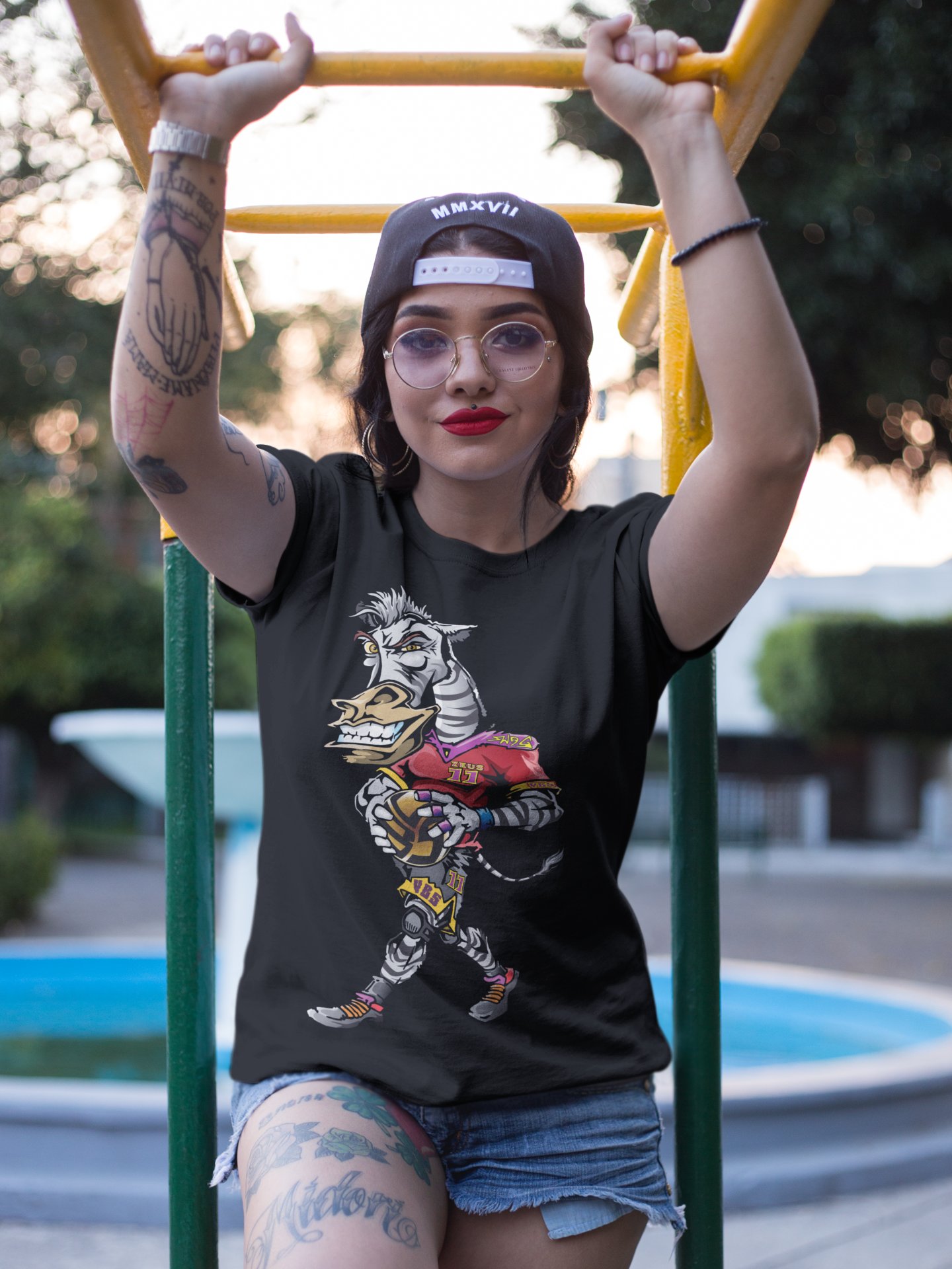 Zeus the Zebra t-shirt womens collection represents:

- Explosive attacking power
- Quick transitional movement
- Strategic court awareness
- Competitive spirit
- Leadership through performance